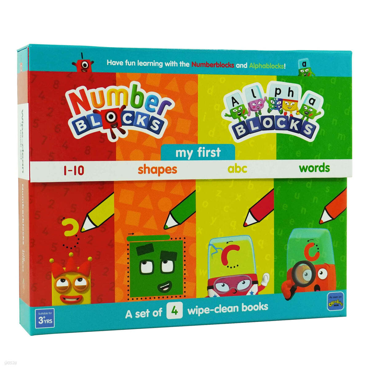 Numberblocks and Alphablocks: My First Numbers and Letters Set (4 wipe-clean books with pens included)