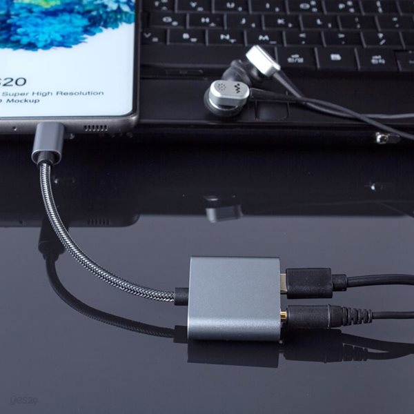 UM2 USB C to 3.5mm 오디오 AUX + C타입 충전 듀얼 젠더