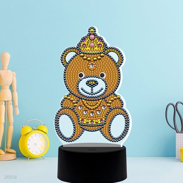 곰왕국 곰왕자 DIY 비즈 십자수 무드등 어린이 보석십자수
