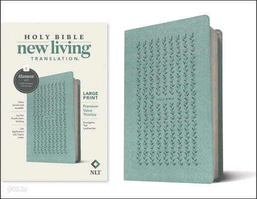 NLT Large Print Premium Value Thinline Bible, Filament Enabled (Leatherlike, Eucalyptus Teal)
