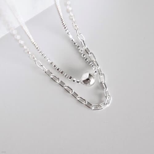 [Silver925] Other chain layered necklace
