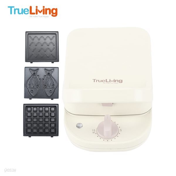 [TrueLiving] 트루리빙 3in1 샌드위치 와플메이커 (베이지) TL-W600BG