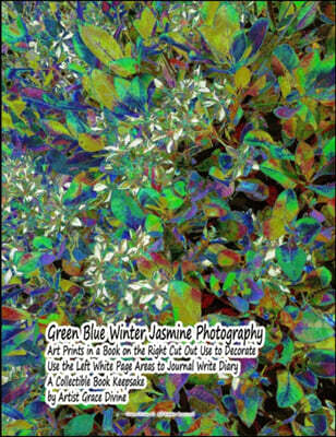 Green Blue Winter Jasmine Photography Art Prints in a Book