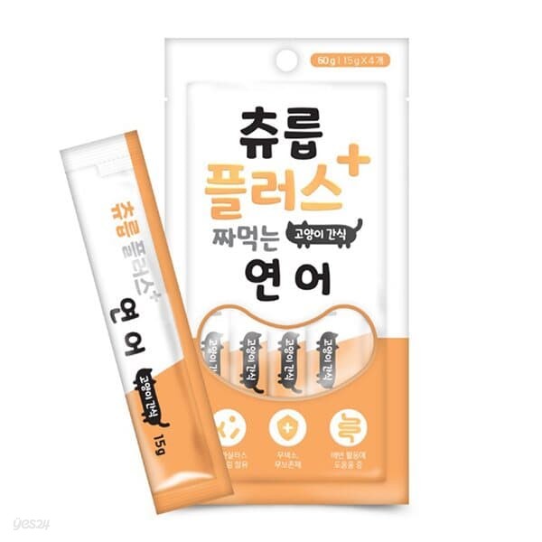 츄릅플러스 짜먹는 유산균 연어 60g (15gx4개입) 고양이간식 츄르