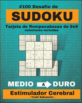 #100 Desafio de SUDOKU Tarjeta de Rompecabezas de 9x9 soluciones incluidas