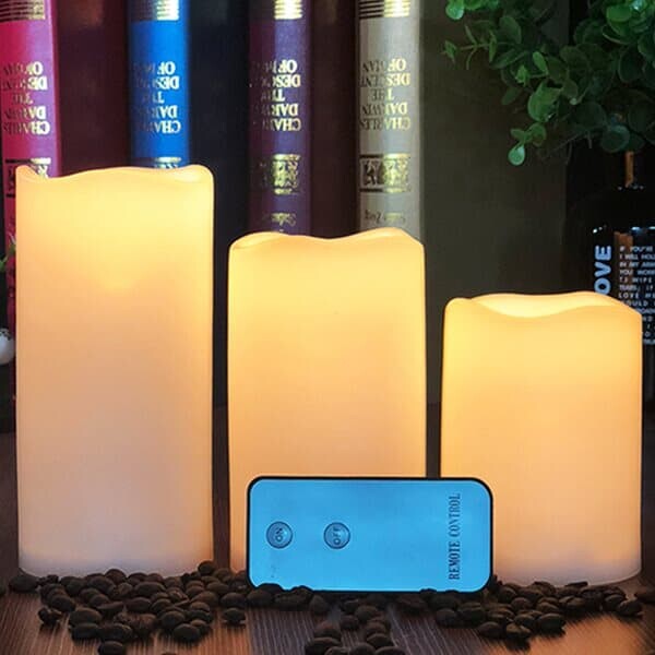 LED 캔들 촛불 전자양초 3p 세트 무드등 리모컨포함