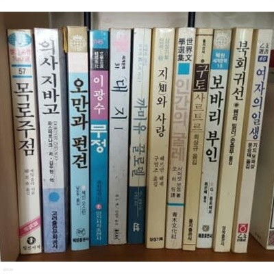 국내 세계 명작 필독서 소설 12권 목로주점 오만과편견 무정 대지 지와사랑 보바리부인 등