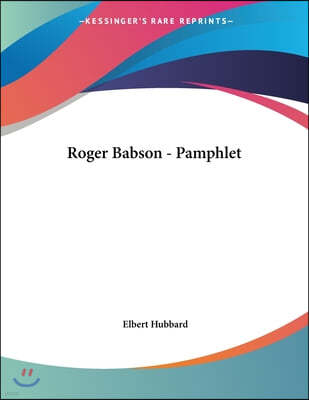 Roger Babson - Pamphlet