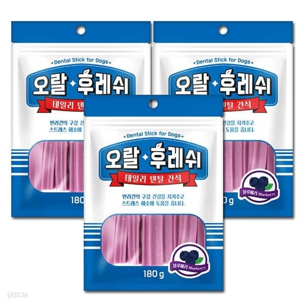 Dr.Sheem 오랄후레쉬 블루베리 덴탈껌 180g 3개 묶음