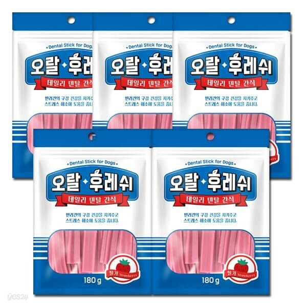 Dr.Sheem 오랄후레쉬 딸기 덴탈껌 180g 5개 묶음