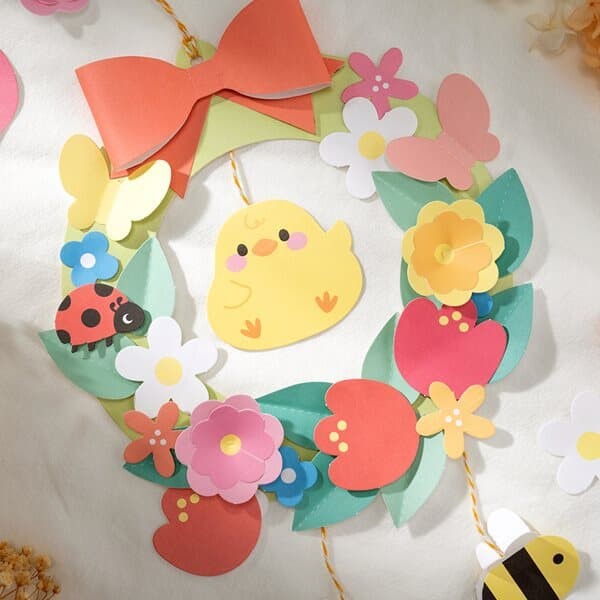 봄 꽃 종이 리스 만들기 DIY만들기