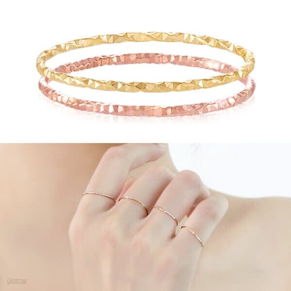 [니지쥬얼리]무배 14K GOLD/PINK GOLD 열송이 반지 사이즈 무관! 컷팅 실반지 균일 특가! 열손가락 레이어드 링