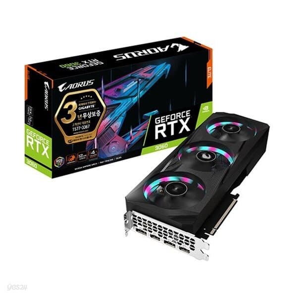 GIGABYTE AORUS RTX 3060 ELITE V2 D6 12GB 제이씨현