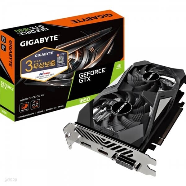 GIGABYTE 지포스 GTX 1650 WINDFORCE OC D6 4GB 피씨