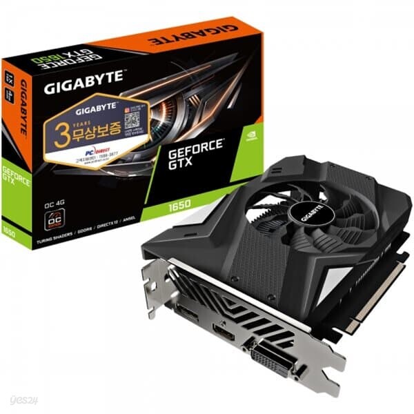 GIGABYTE 지포스 GTX 1650 UD2 OC D6 4GB 피씨디
