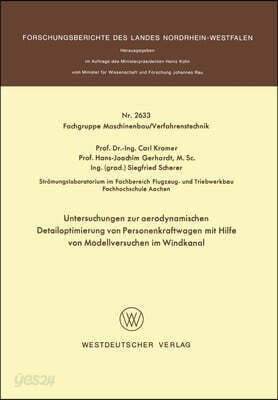Untersuchungen zur aerodynamischen Detailoptimierung von Personenkraftwagen mit Hilfe von Modellversuchen im Windkanal