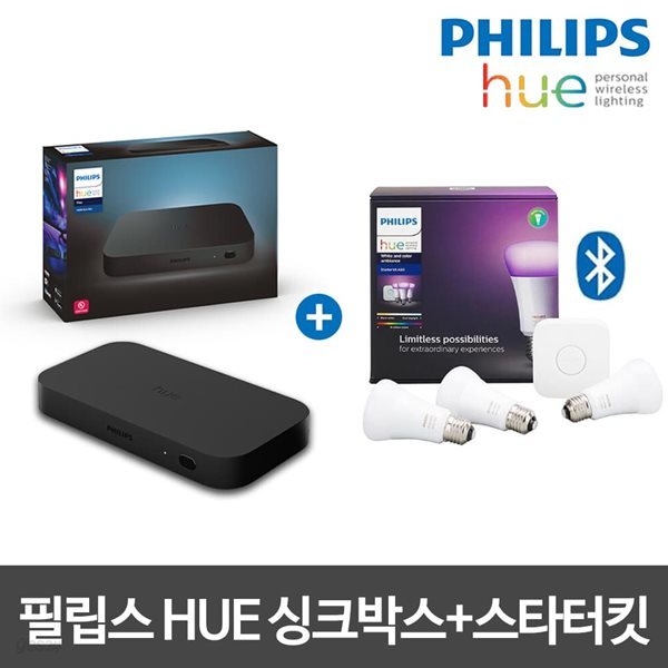 필립스 휴 HUE HDMI 싱크박스+스타터킷 컬러 (필립스공식대리점)