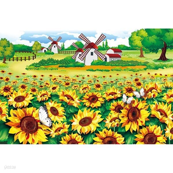 태양의 꽃밭 (패브릭형) 보석십자수 40x60