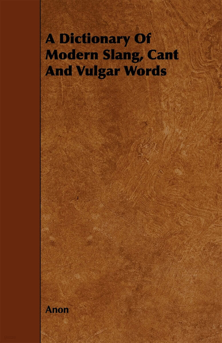 A Dictionary of Modern Slang, Cant and Vulgar Words 예스24