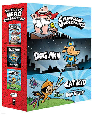 Dav Pilkey's Hero Collection (Captain Underpants #1, Dog Man #1, Cat Kid Comic Club #1)
