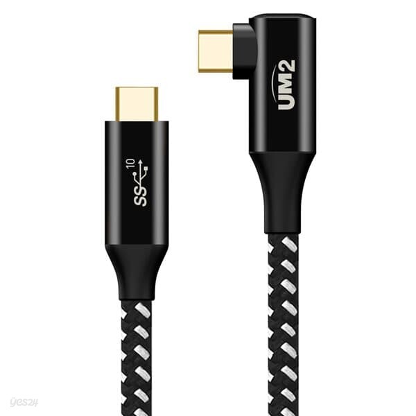 UM2 CtoC USB C타입 100W L자형 고속충전케이블 UMCA-CL100W 1미터 2미터
