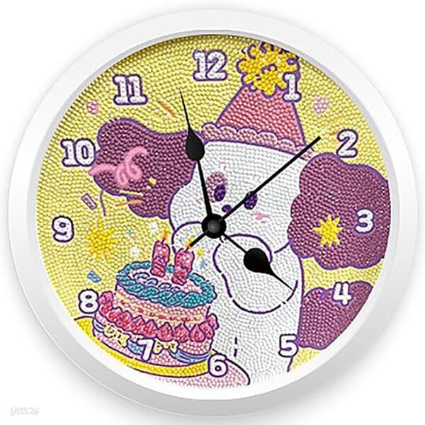 뽐뽐 코코 생일파티 (시계) 보석십자수 23.5x23.5