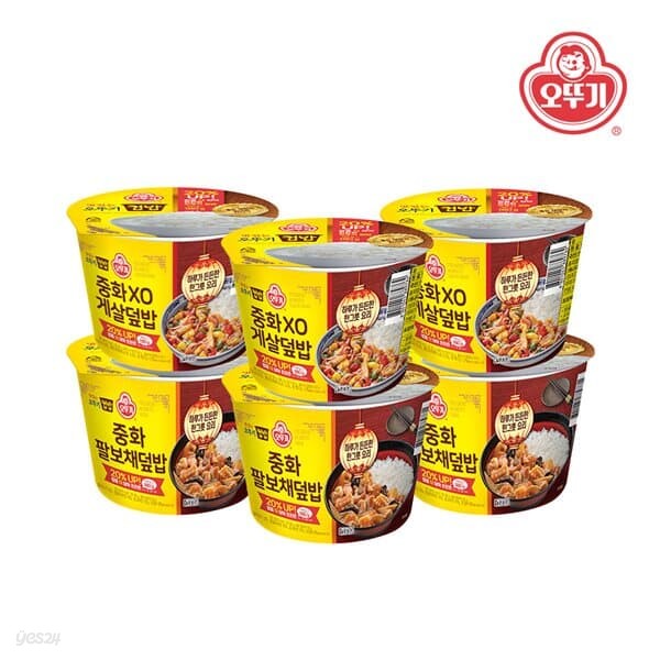 맛있는 오뚜기 컵밥 중화XO게살덮밥 287g x 6개+중화팔보채덮밥 310g x 6개