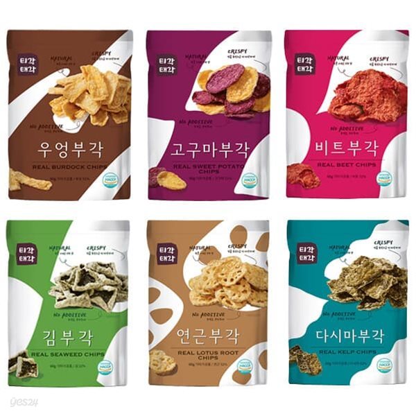 [속초명물] 바삭바삭 부각(우엉+고구마+비트+김+연근+다시마)x각60g