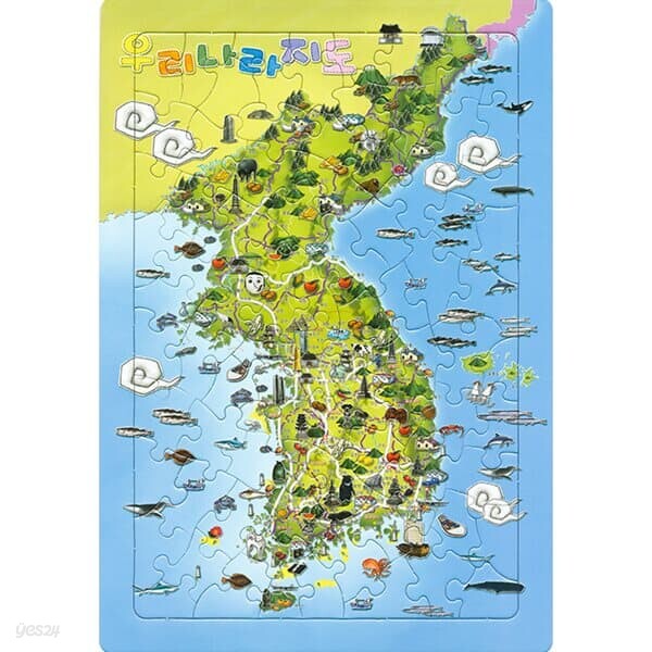 80조각 판퍼즐 - 우리나라 지도
