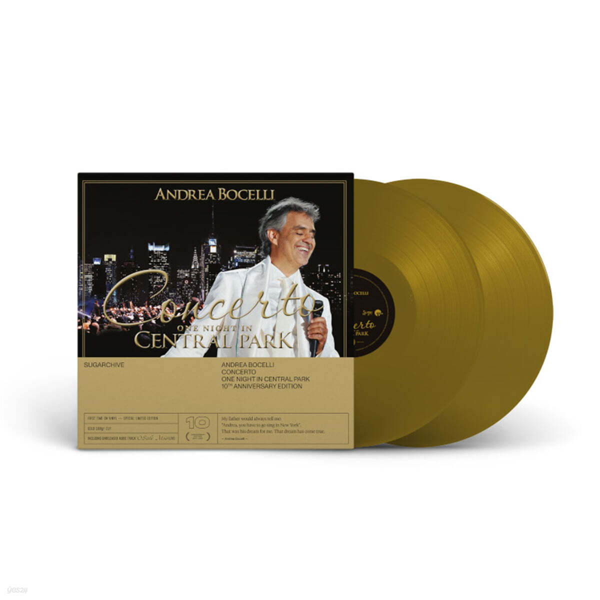 Andrea Bocelli 안드레아 보첼리 센트럴 파크 공연 실황 (Concerto: One Night in Central Park) [골드 컬러 2LP]
