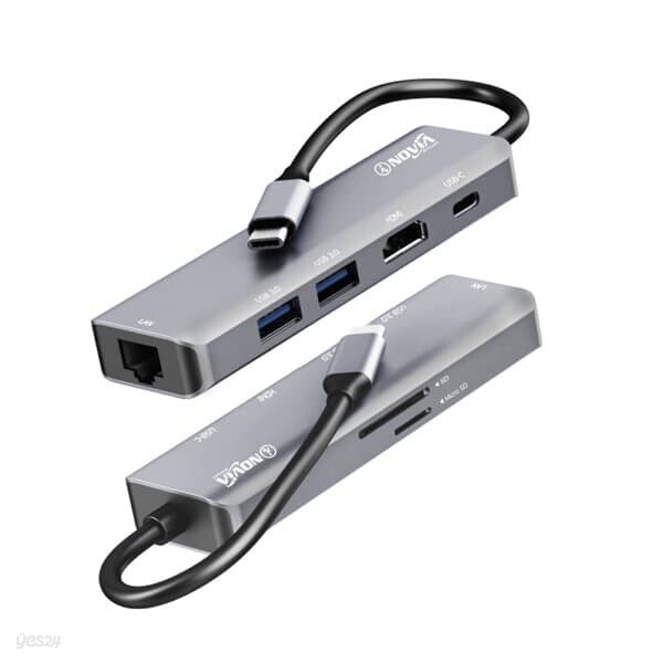 아이노비아 USB C타입 7in1 HDMI 4K 미러링 랜 멀티허브 IHC7HL