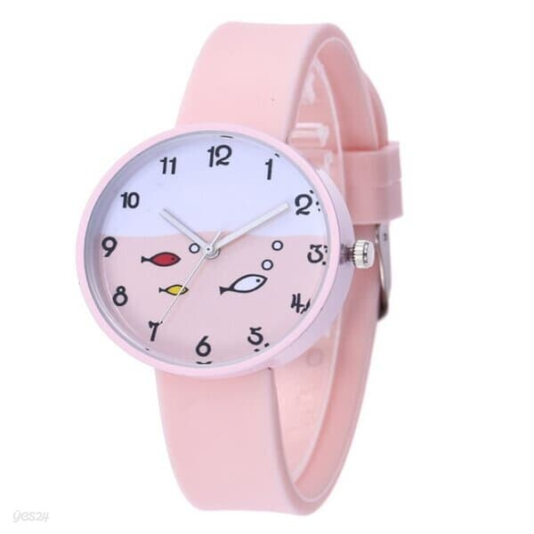 Pink Fish Jelly Girl Watch 여성 숙녀 손목시계