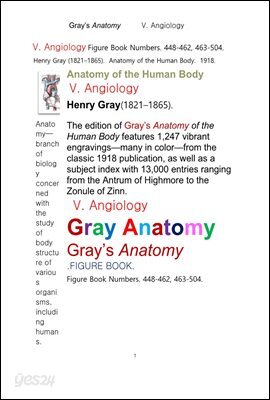 그레이아나토미 해부학의 제5권 혈관학의 도해 그림책.Gray’s Anatomy,V. Angiology .FIGURE BOOK.by Henry Gray.