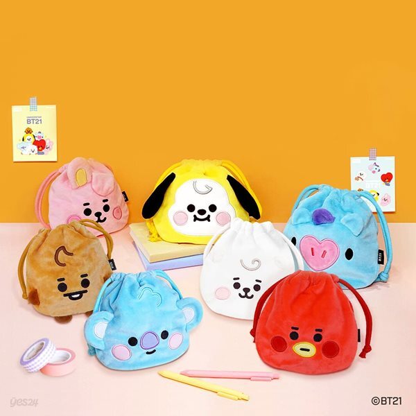 베이비 BT21 피규어 모바일 페이스 파우치