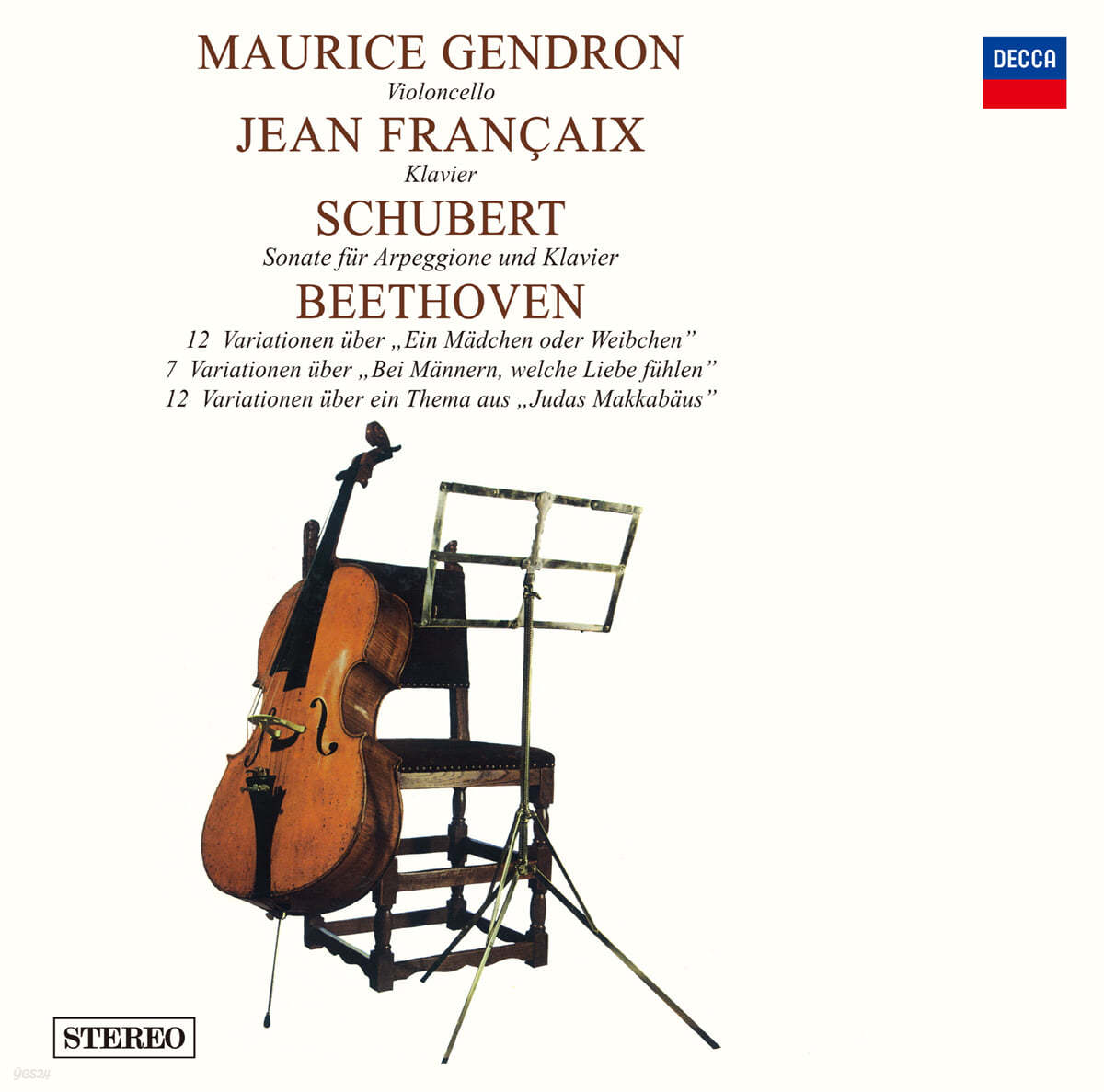 Maurice Gendron 슈베르트: 아르페지오네 소나타 / 베토벤: 첼로를 위한 변주곡 - 모리스 장드롱 [LP]