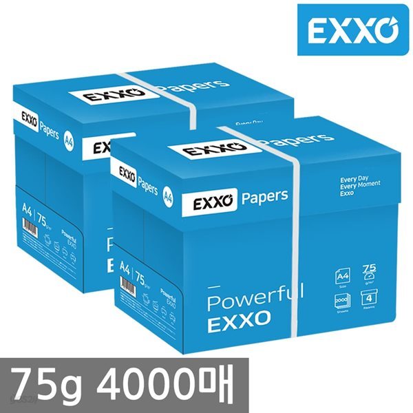 엑소(EXXO) A4 복사용지(A4용지) 75g 2BOX(4000매)