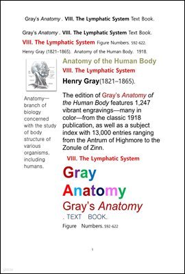 ׷̾Ƴ غ 8  åGrays Anatomy . VIII. The Lymphatic System Text Book. by Henry Gray