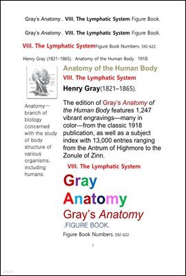 ׷̾Ƴ غ 8    ׸å.Grays Anatomy . VIII. The Lymphatic System Figure Book.by Henry Gray