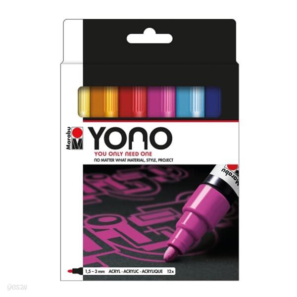 [마라부] YONO 페인트마카 12색 세트 1.5-3mm