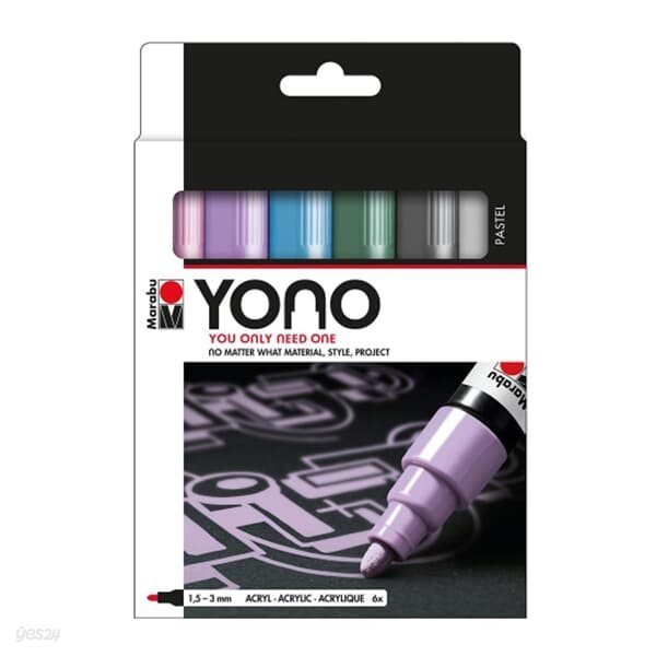 [마라부] YONO 페인트마카 파스텔 6색 세트 1.5-3mm