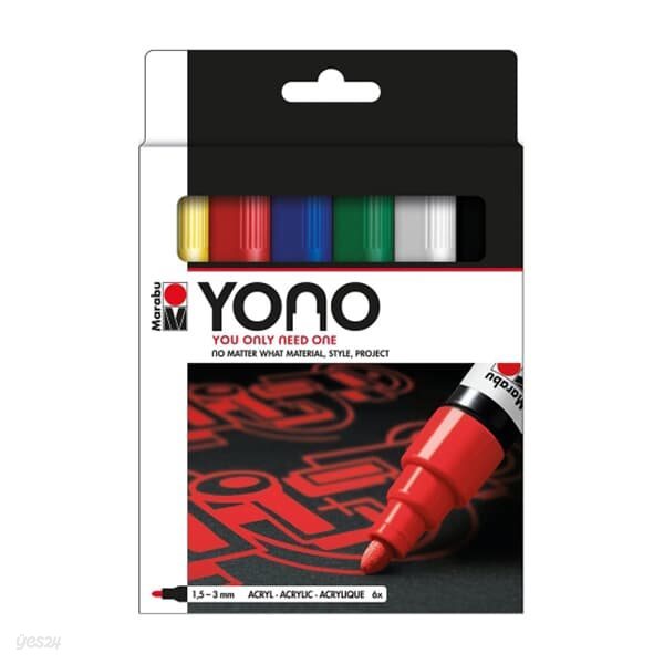 [마라부] YONO 페인트마카 6색 세트 1.5-3mm