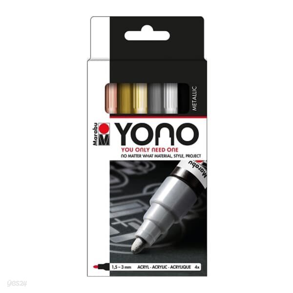 [마라부] YONO 페인트마카 메탈 4색 세트 1.5-3mm