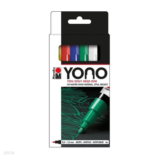 [마라부] YONO 페인트마카 6색 세트 0.5-1.5mm