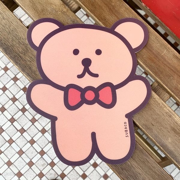 [수바코] 귀여운 곰돌이 마우스패드 사무실 노트북 컴퓨터 마우스매트
