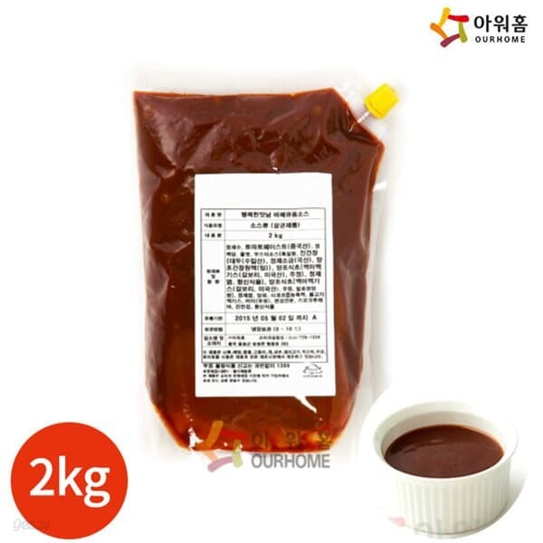 아워홈 행복한맛남 바베큐용 소스 2kg x 1봉