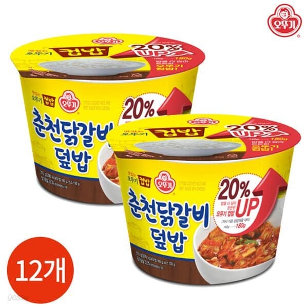 오뚜기 컵밥 춘천닭갈비덮밥 310g x 12개