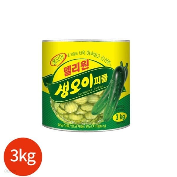 일미푸드 델리원 생오이피클 슬라이스 캔 3kg