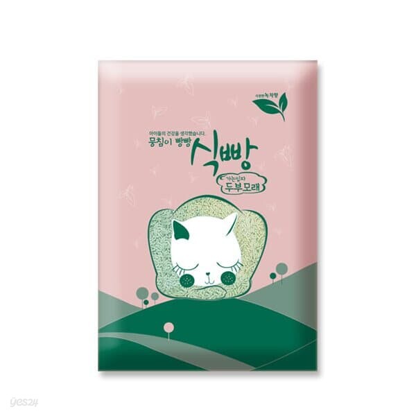 식빵 두부모래 가는입자 녹차 2.8kg 7L x 6개