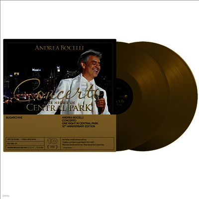 Andrea Bocelli — 콘체르토 - 센트럴파크 공연실황, 10주년 기념 (Concerto - One Night in Central Park - 10th Anniversary) (Gold Edition) - Andrea Bocelli 앨범 커버