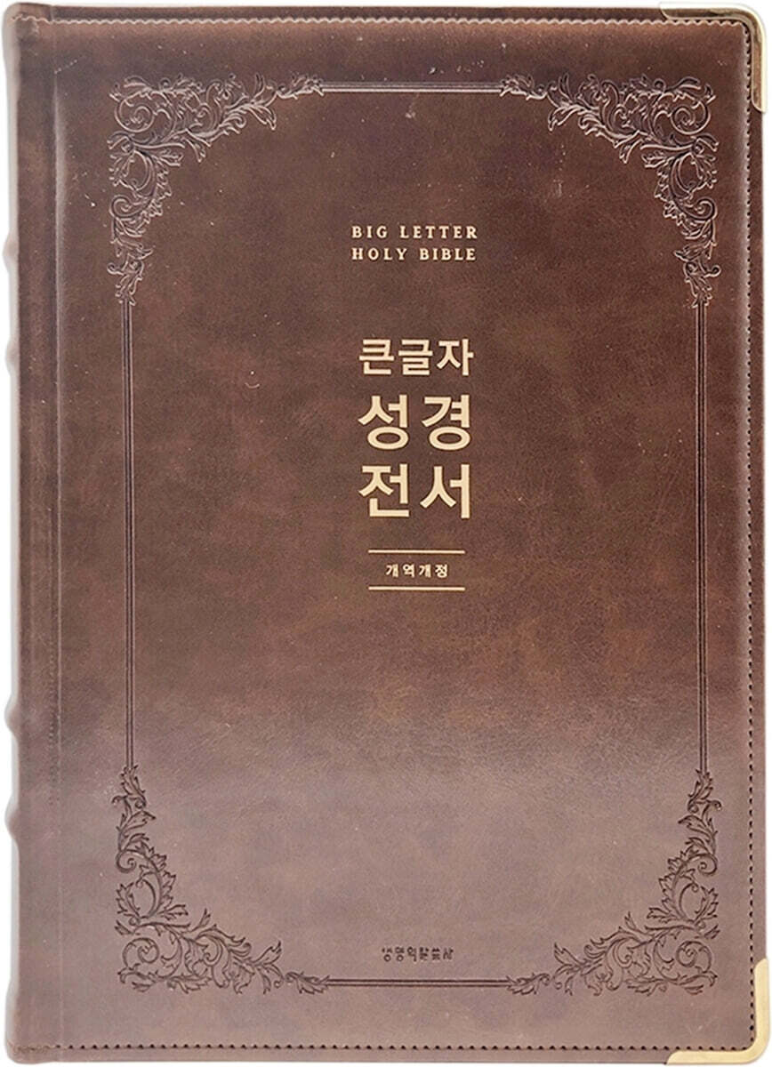 큰글자 성경전서 (NKR92EWB/개역개정/무지퍼/특강대용/PU/반달색인/주석없음/각주없음/브라운)